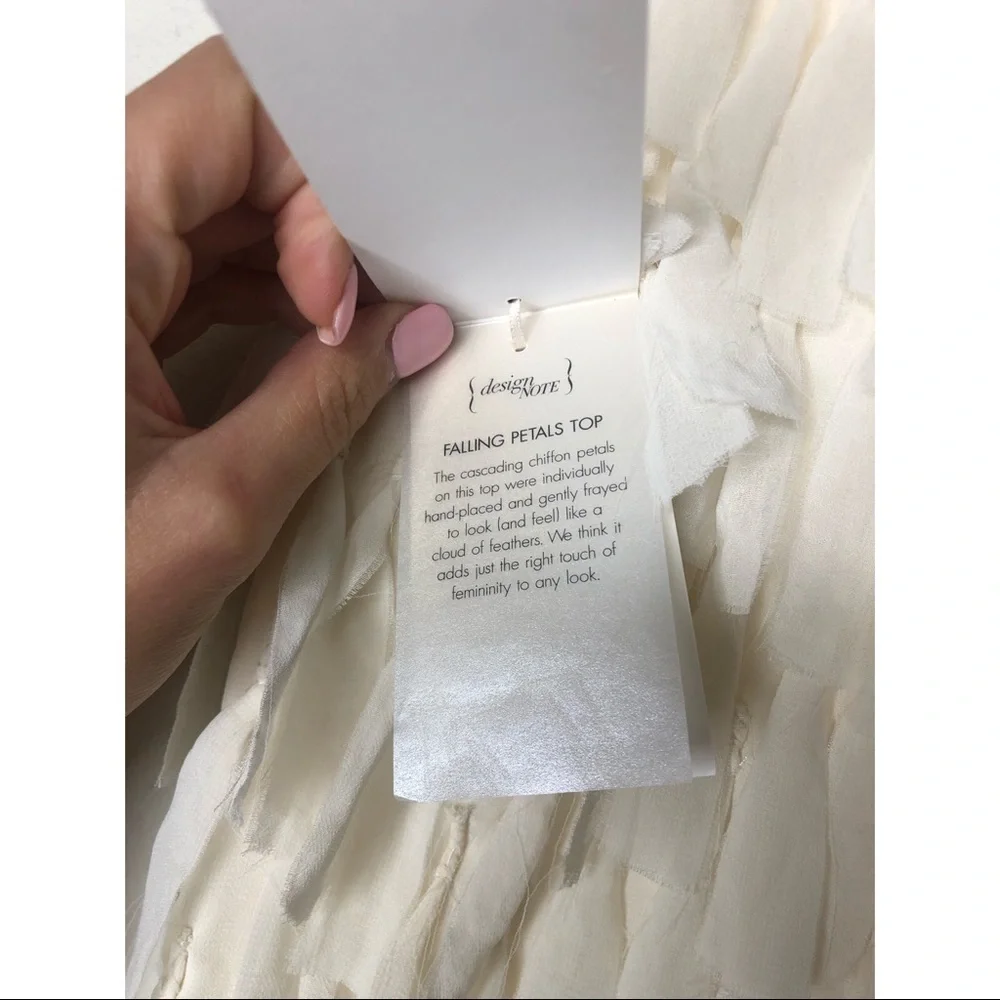 NWT Ann Taylor Cream Fringe Top - Picture 7 of 8